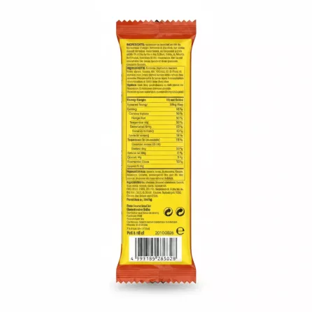 Back view of Gunz Sesame Seed Bar showing ingredients and nutritional facts