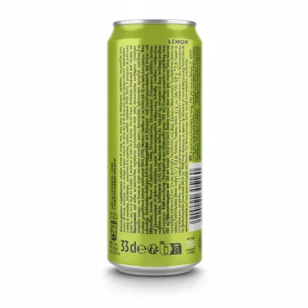 Back of Schweppes Lemon can showing ingredients and nutrition