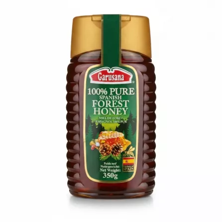 Garusana Pure Spanish Forest Honey 350g bottle front view