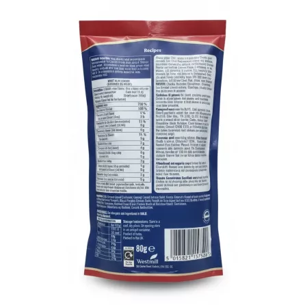 Back of Rajah Chicken Masala packet with recipe and ingredients