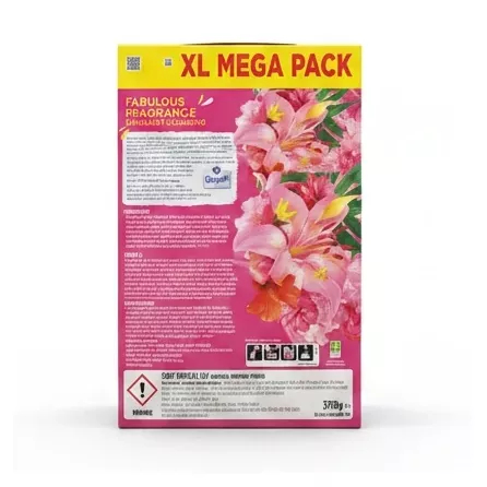 Back view of Surf Tropical Lily laundry powder showing ingredients and usage instructions