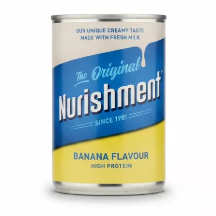 Nurishment banana flavoured milk drink can front