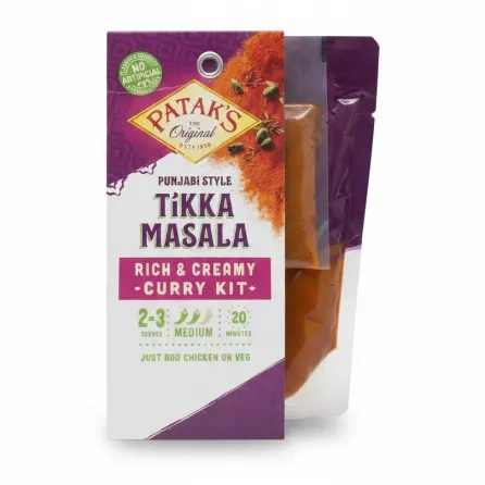 Patak's Punjabi Style Tikka Masala Curry Kit packaging front view