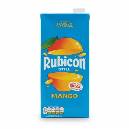 Rubicon Still Mango Juice Drink front view with mango illustration