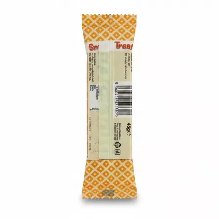 Back packaging of Snack Treat Peanut & Sesame Bar displaying barcode and nutritional info