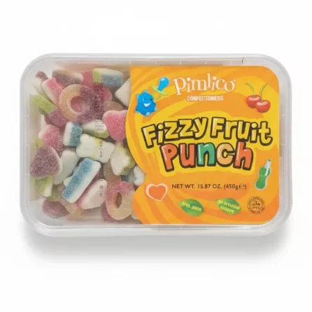 Pimlico Fizzy Fruit Punch colourful sweets in plastic tub