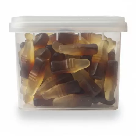 Side view of Sweetzone Cola Bottles gummies in packaging