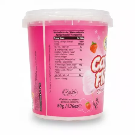 Nutritional and ingredient information on Regal candy floss tub