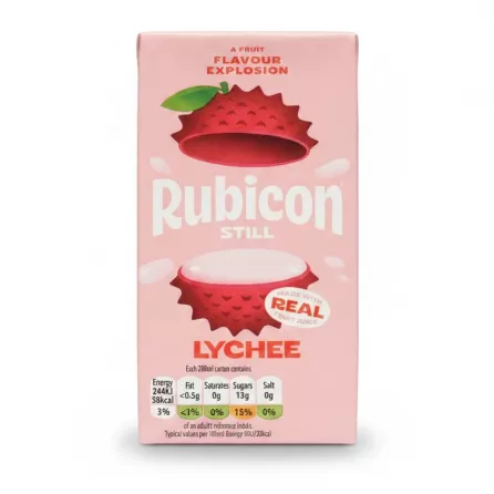Rubicon Lychee Juice 288ml carton front view
