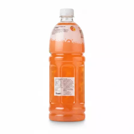 Mogu Mogu Peach Flavoured Drink bottle side view with nutritional label