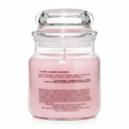 Back label of Yankee Candle Sugared Blossom