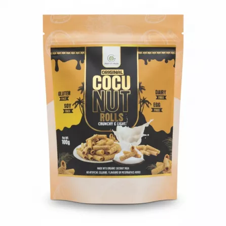 Pearl Isle Foods Original Coconut Rolls front packaging with product visible