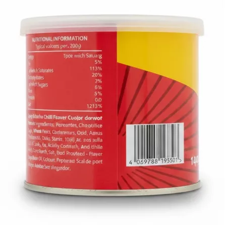 Back label with nutritional info and barcode