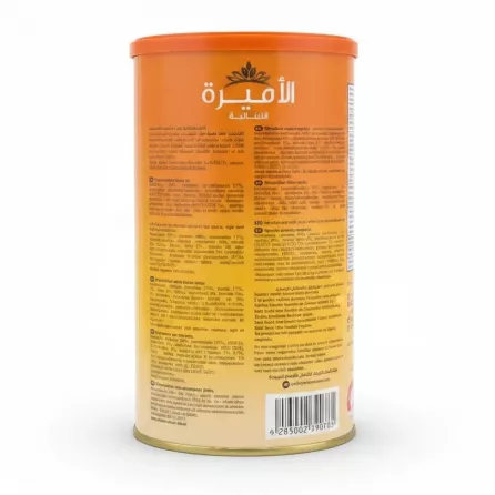 Back label with ingredients and nutritional facts of Al Amira Regular Mix