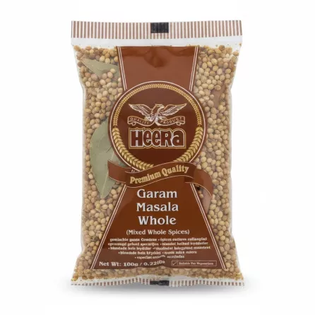 Heera Garam Masala Whole spice mix in clear plastic packaging