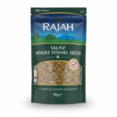 Rajah Saunf Whole Fennel Seeds 85g resealable pouch front