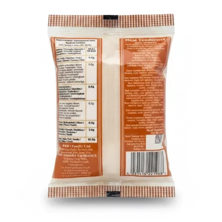 Back view of Heera Meat Tenderiser with nutritional info and barcode