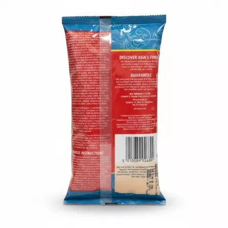 Back view of TRS Kashmiri Chilli Powder packet showing storage and brand information