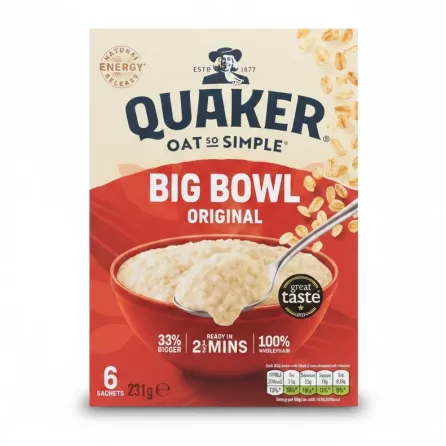 Quaker Original Big Bowl Porridge box front