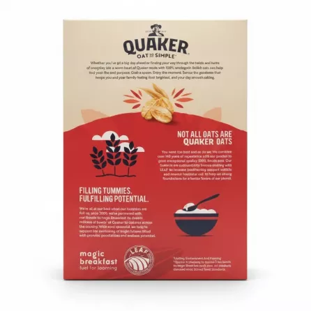 Quaker Original Big Bowl Porridge box back with product details