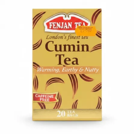 Fenjan Tea Cumin Tea box front with price sticker