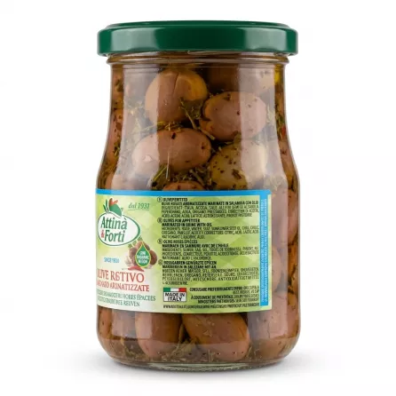 Enhanced Attinà & Forti Olive Rosate Aromatizzate jar ingredients label