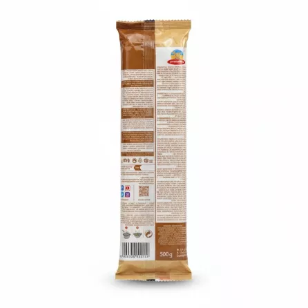pastaZARA wholemeal spaghetti 500g package back with ingredients and cooking instructions