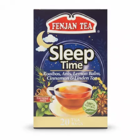 Side of Fenjan Tea Sleep Time box showing product price and design