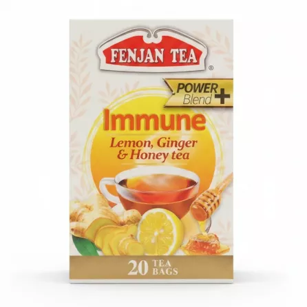 Box of Fenjan Tea Immune Lemon Ginger Honey with 20 tea bags