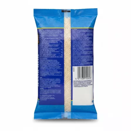 TRS Hulled Sesame Seeds blue packaging back with nutrition and barcode
