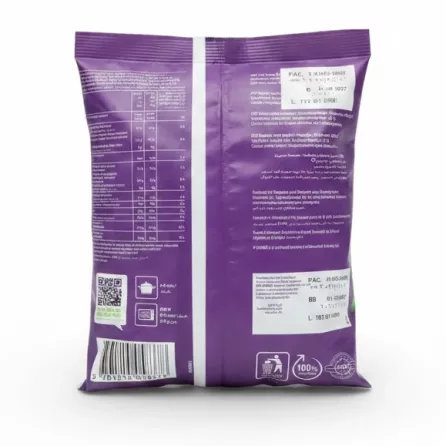 Back of Emborg green beans pack with nutrition and preparation details