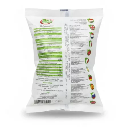 back of frozen artichoke package with ingredients and nutritional information