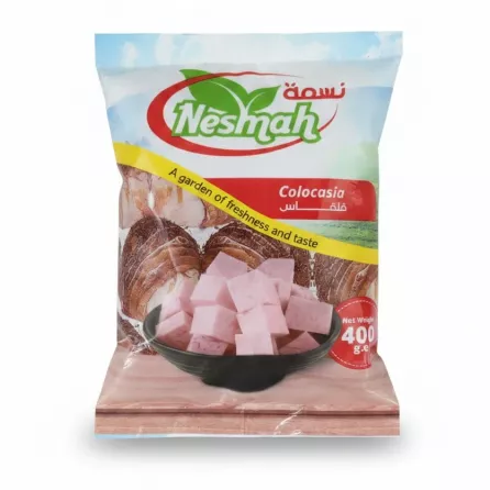 Nesmah brand frozen colocasia cubes packaging front