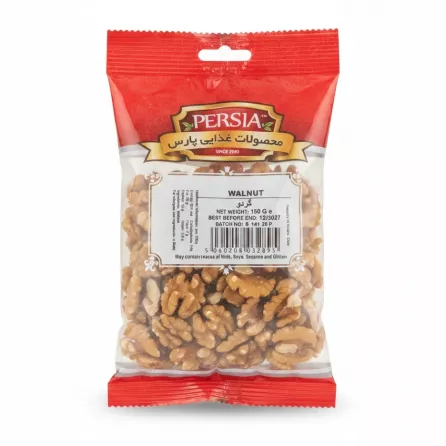 pack of Persia Food walnuts in clear red packaging
