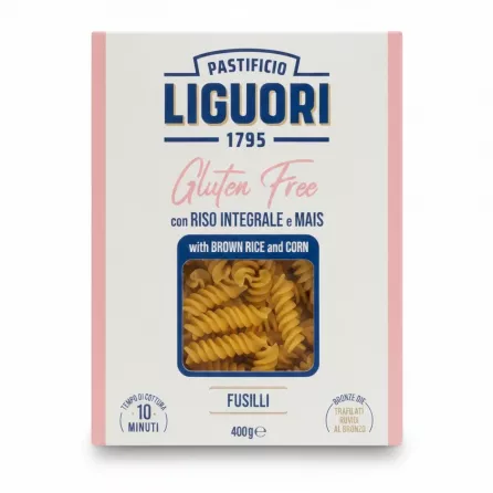 Liguori gluten free fusilli pasta box front view
