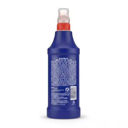 Domestos Power Foam Arctic Fresh bottle back view with instructions and ingredients