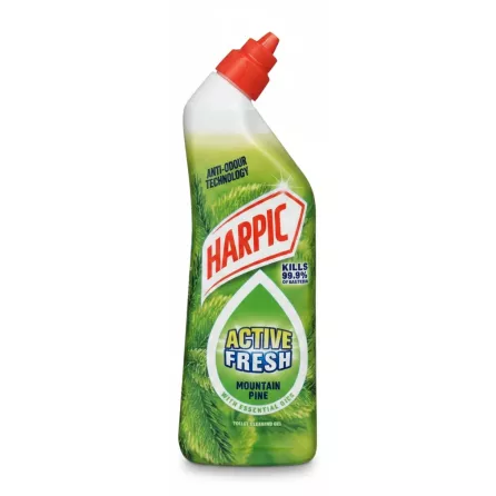 Harpic Active Fresh Mountain Pine toilet cleaning gel bottle front view