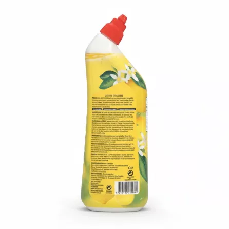 Harpic Active Fresh Citrus Zest Toilet Cleaning Gel back bottle with instructions and ingredients