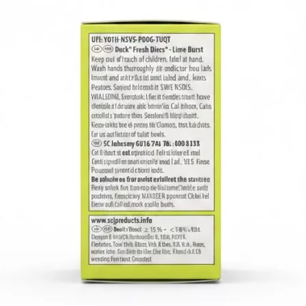 Duck Fresh Discs Lime Burst product instructions and ingredients label