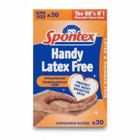 Spontex Handy Latex Free disposable gloves pack front view