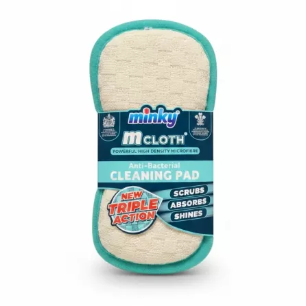 Minky Anti-Bacterial Cleaning Pad front view wrapped in packaging