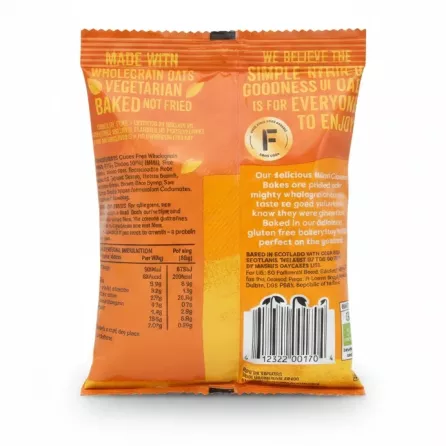 Nairn's Mini Cheese Bakes back packaging with ingredients and nutrition info