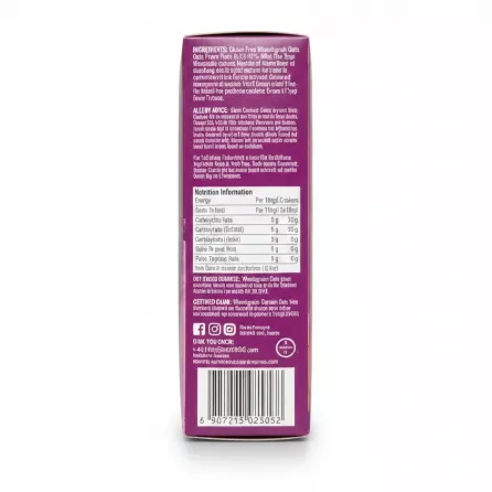 Nairn's Wholegrain Crackers box back showing ingredients and nutritional info