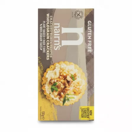 Pack of Nairn's cracked black pepper wholegrain crackers