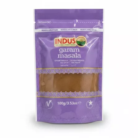 Indus Garam Masala resealable spice pack front view