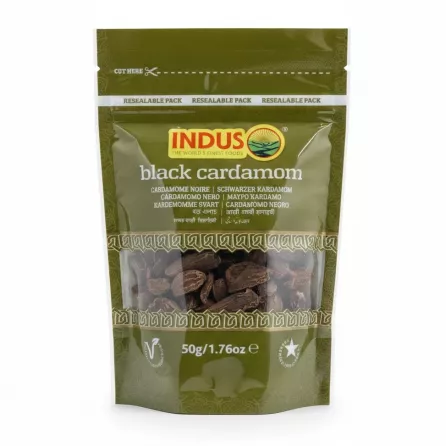 Indus black cardamom resealable pack front