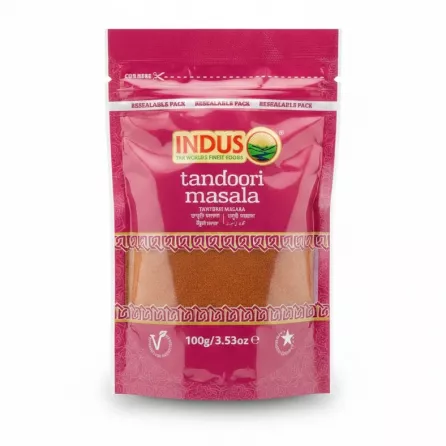 Indus brand Tandoori Masala spice blend in a 100g resealable packet