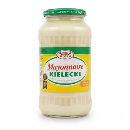 Jar of Społem Kielecki mayonnaise front view
