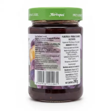 Back view of jar showing ingredients, nutrition facts, and barcode