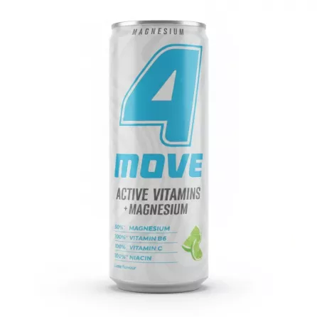 Can of 4MOVE Active Vitamins and Magnesium lime flavoured drink